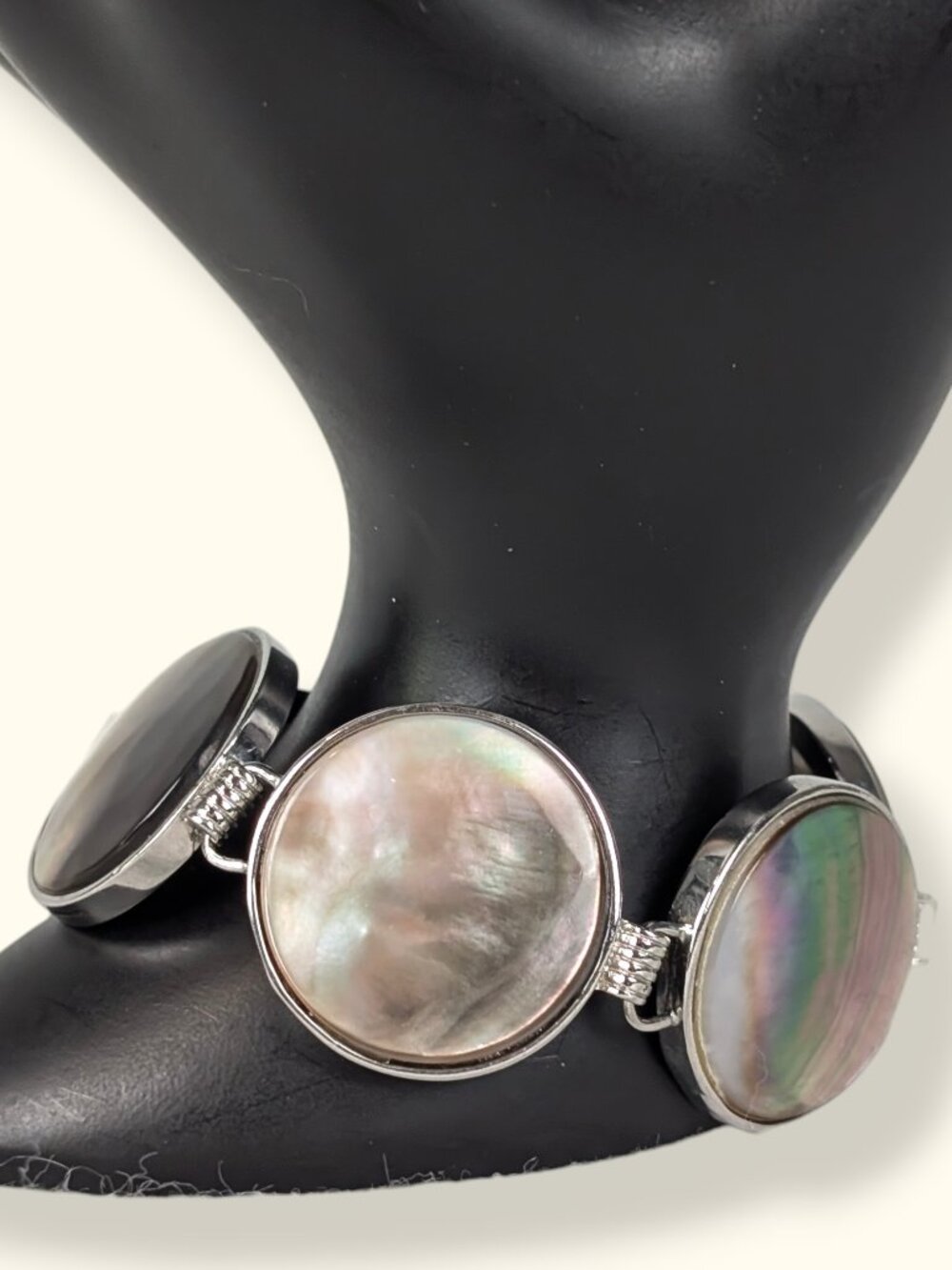 Mother of Pearl Round Panel Bracelet